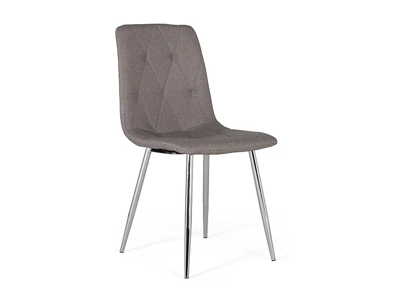 Lot de 4 chaises avec dossier et assise capitonnés gris