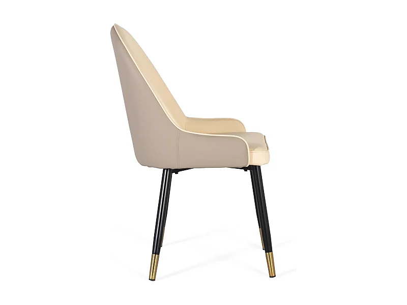 Ensemble de 4 chaises recouvertes et pieds en acier