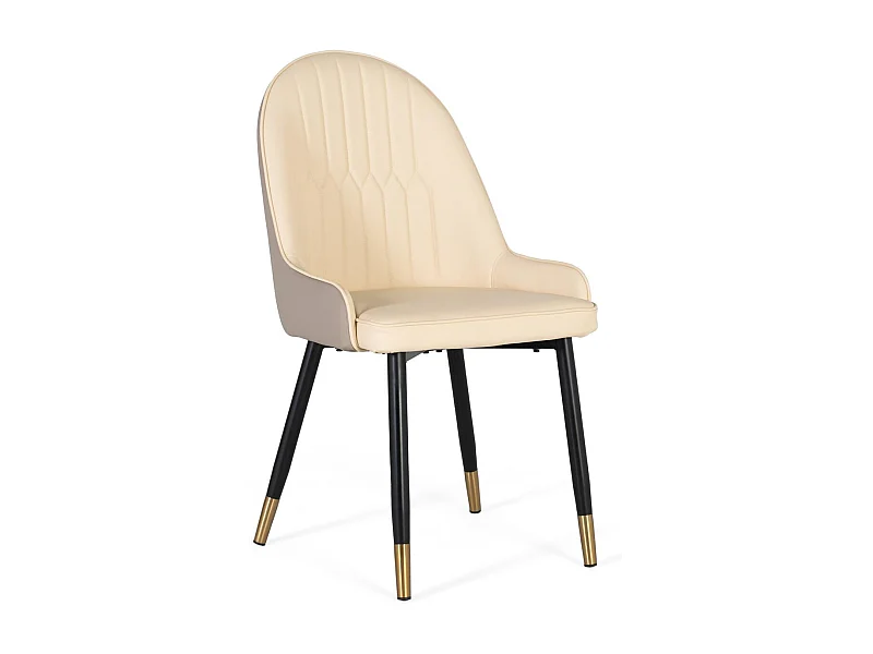 Ensemble de 4 chaises recouvertes et pieds en acier