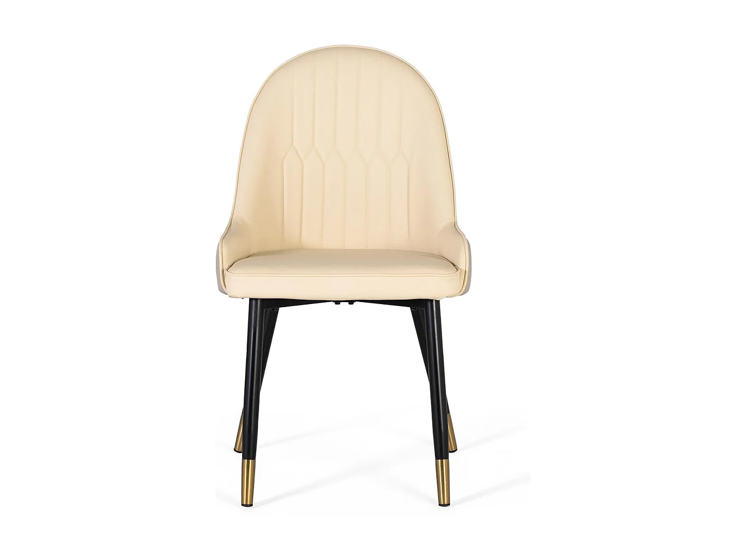 Ensemble van 4 overdekte ligstoelen en stalen poten