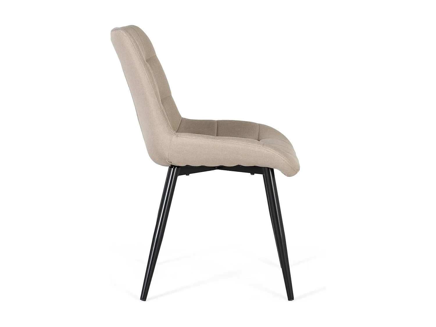 Ensemble van 2 gestoffeerde chaise longues in beige stof