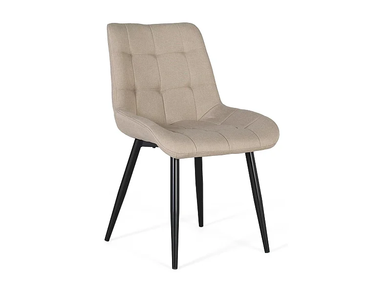 Conjunto de 2 chaises estofadas em tecido bege