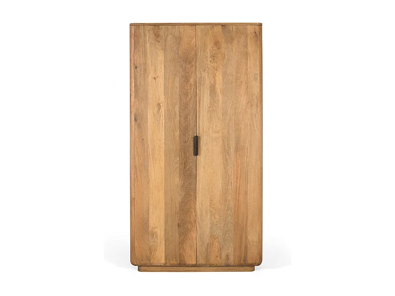 Kleiderschrank aus Mangoholz mit abgerundeten Ecken