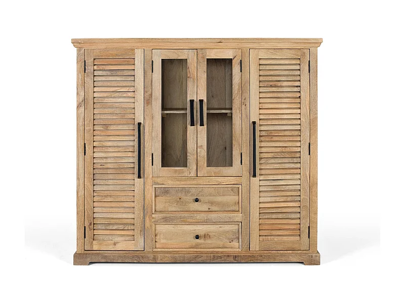 Armoire en bois de manguier massif avec deux portes centrales