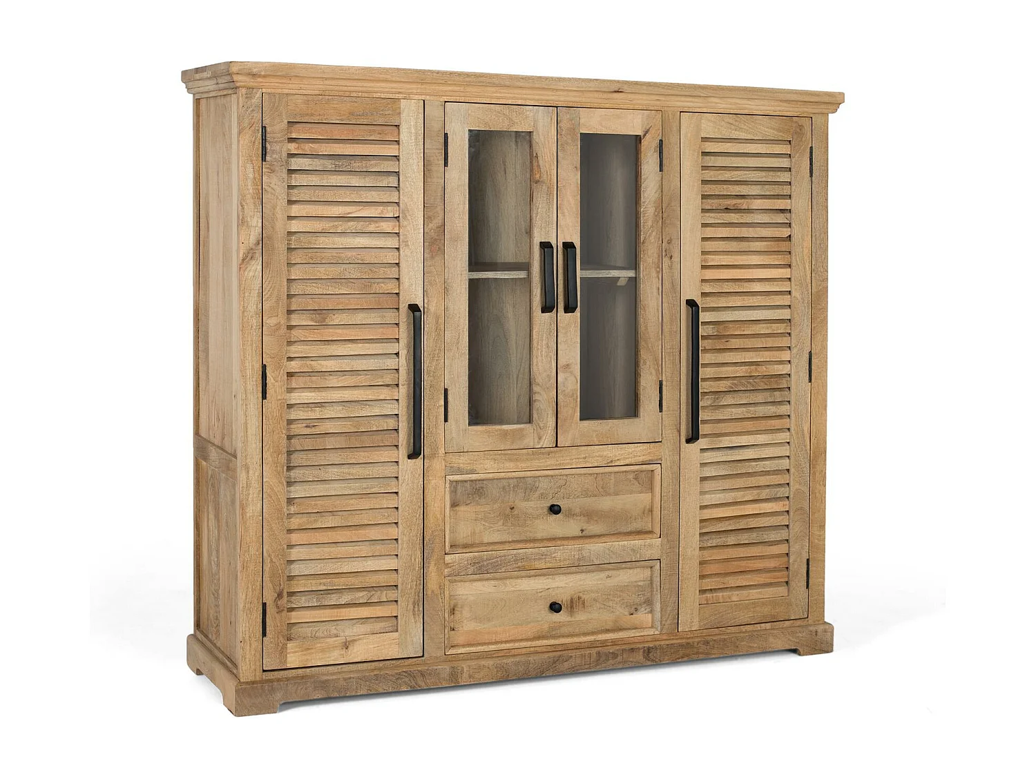 Armoire en bois de manguier massif avec deux portes centrales