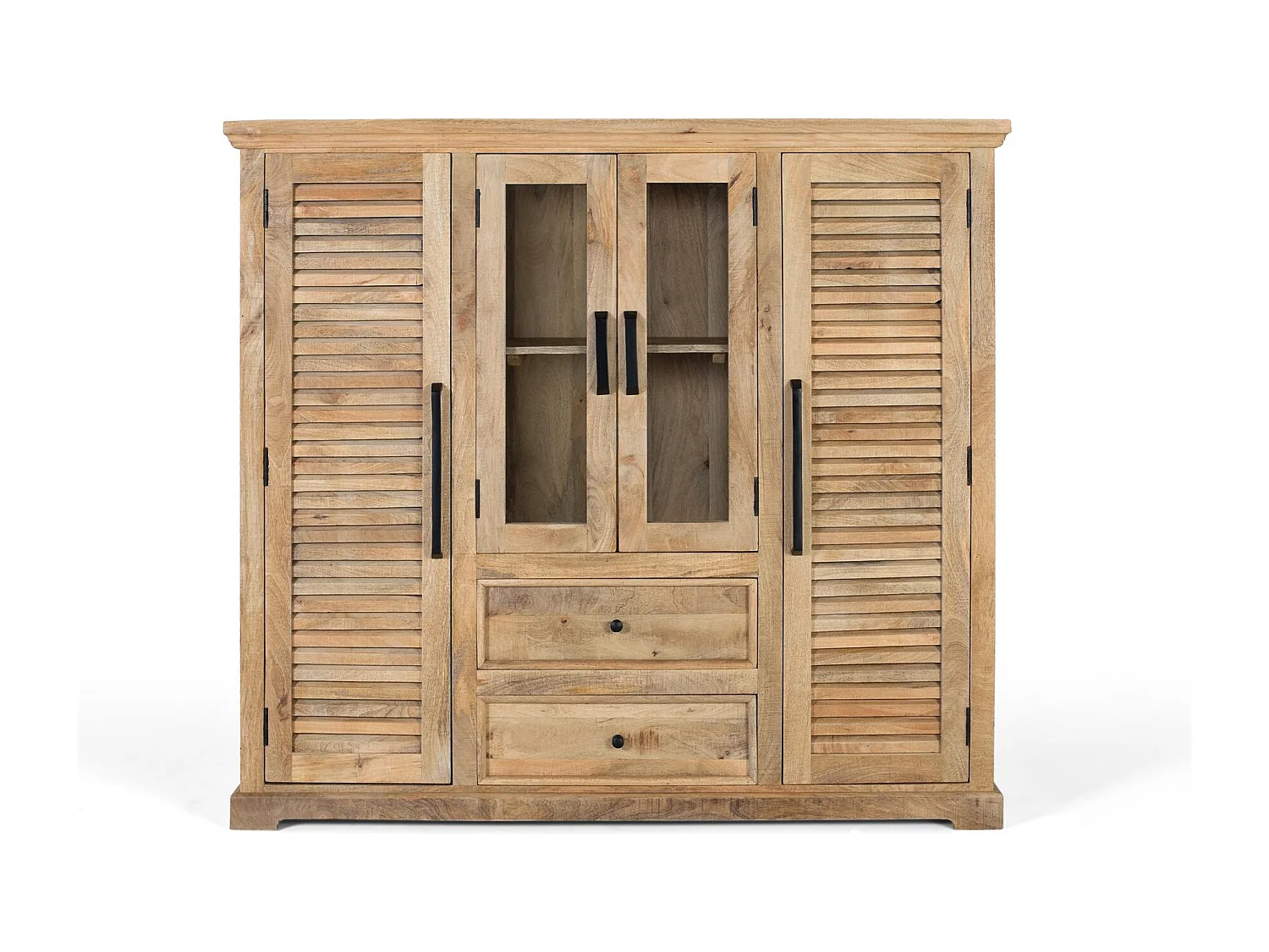 Armoire en bois de manguier massif avec deux portes centrales