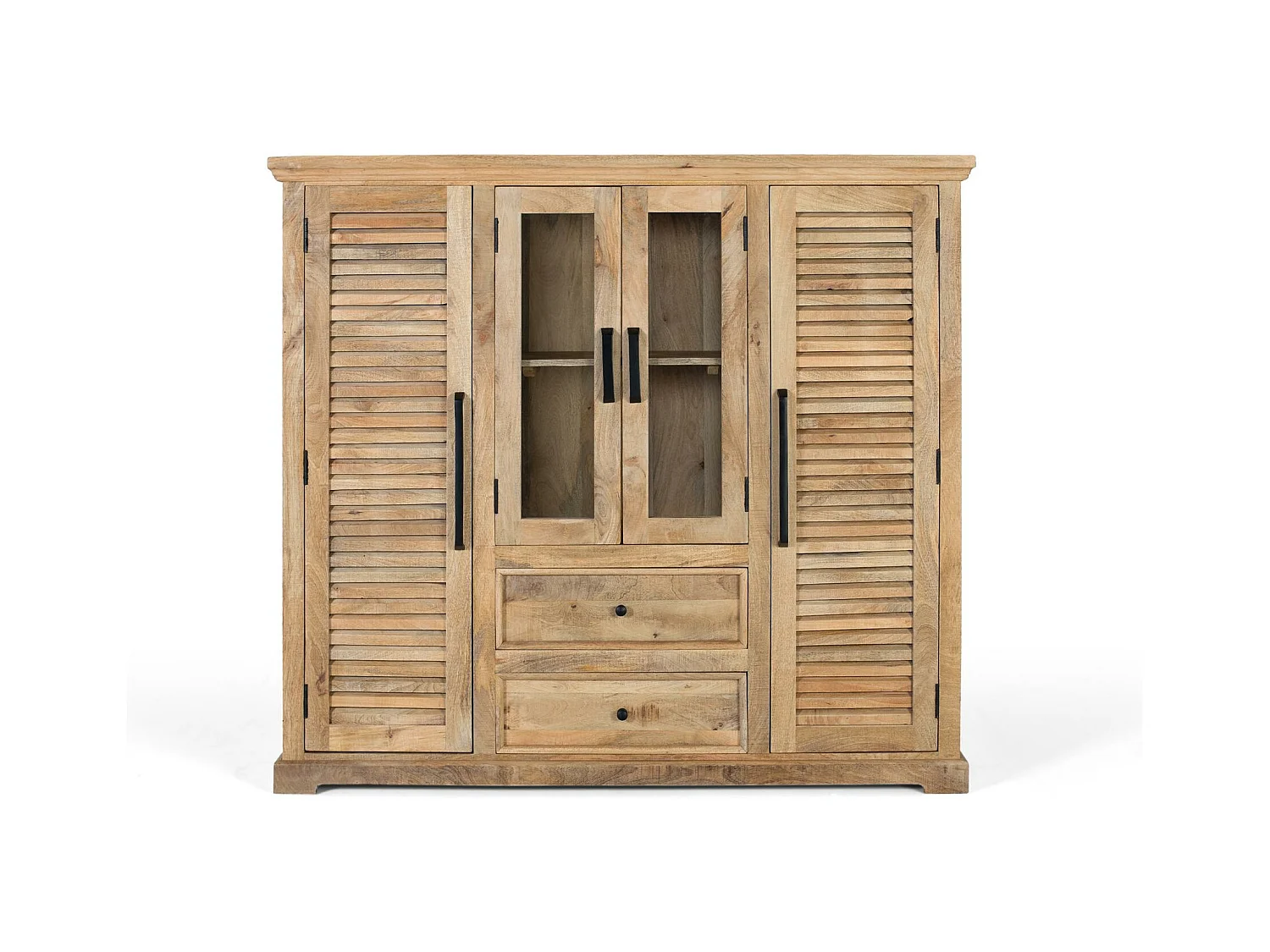 Armoire en bois de manguier massif avec deux portes centrales