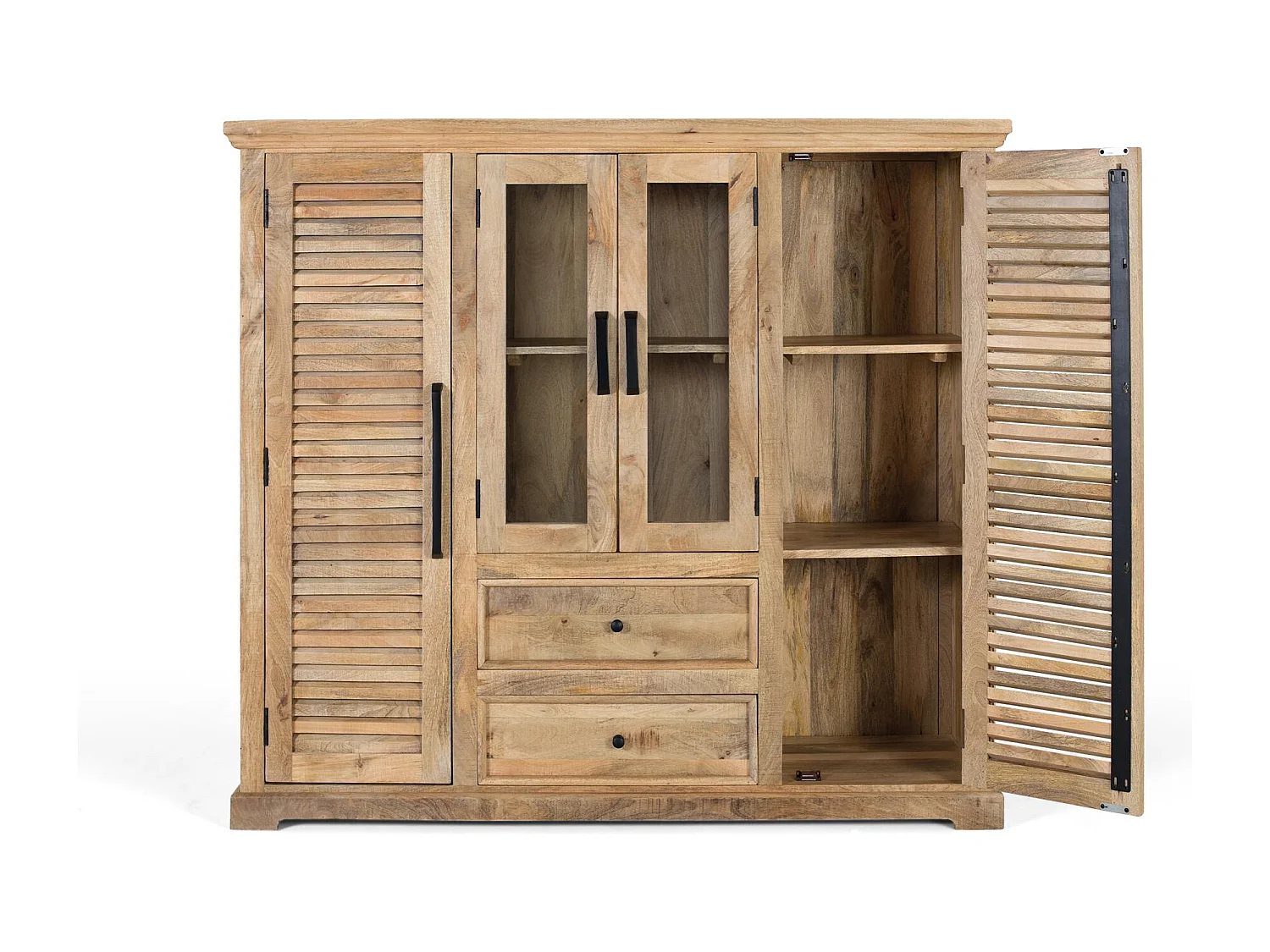 Armoire en bois de manguier masyw z dwoma centralnymi portami