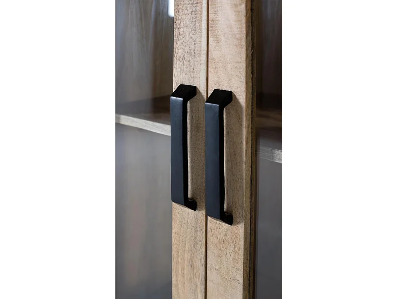 Buffet en bois de manguier 160 cm, style rustique contemporain - 142 x 160 x 45