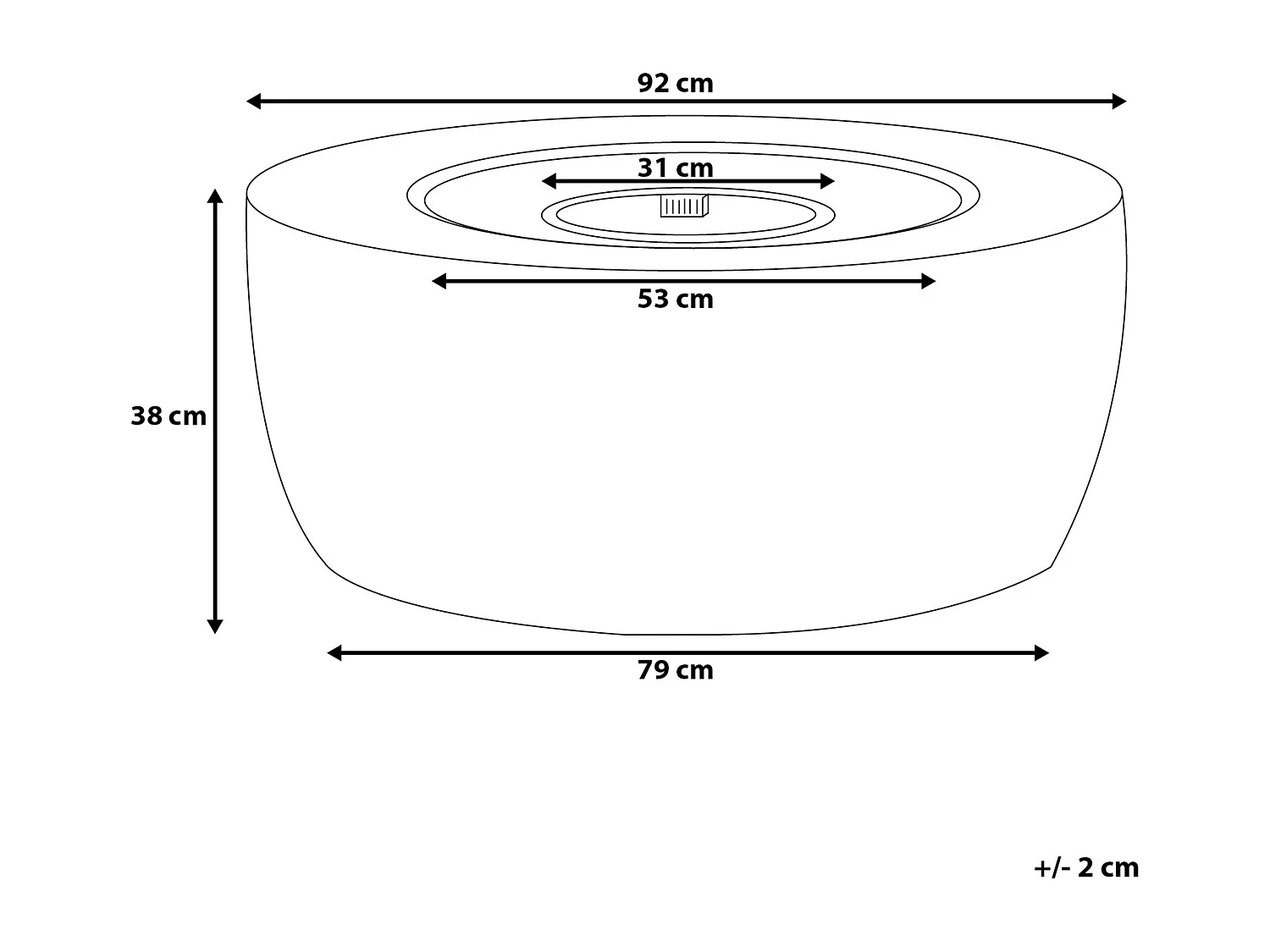 Brasero rond effet béton gris foncé INDUS