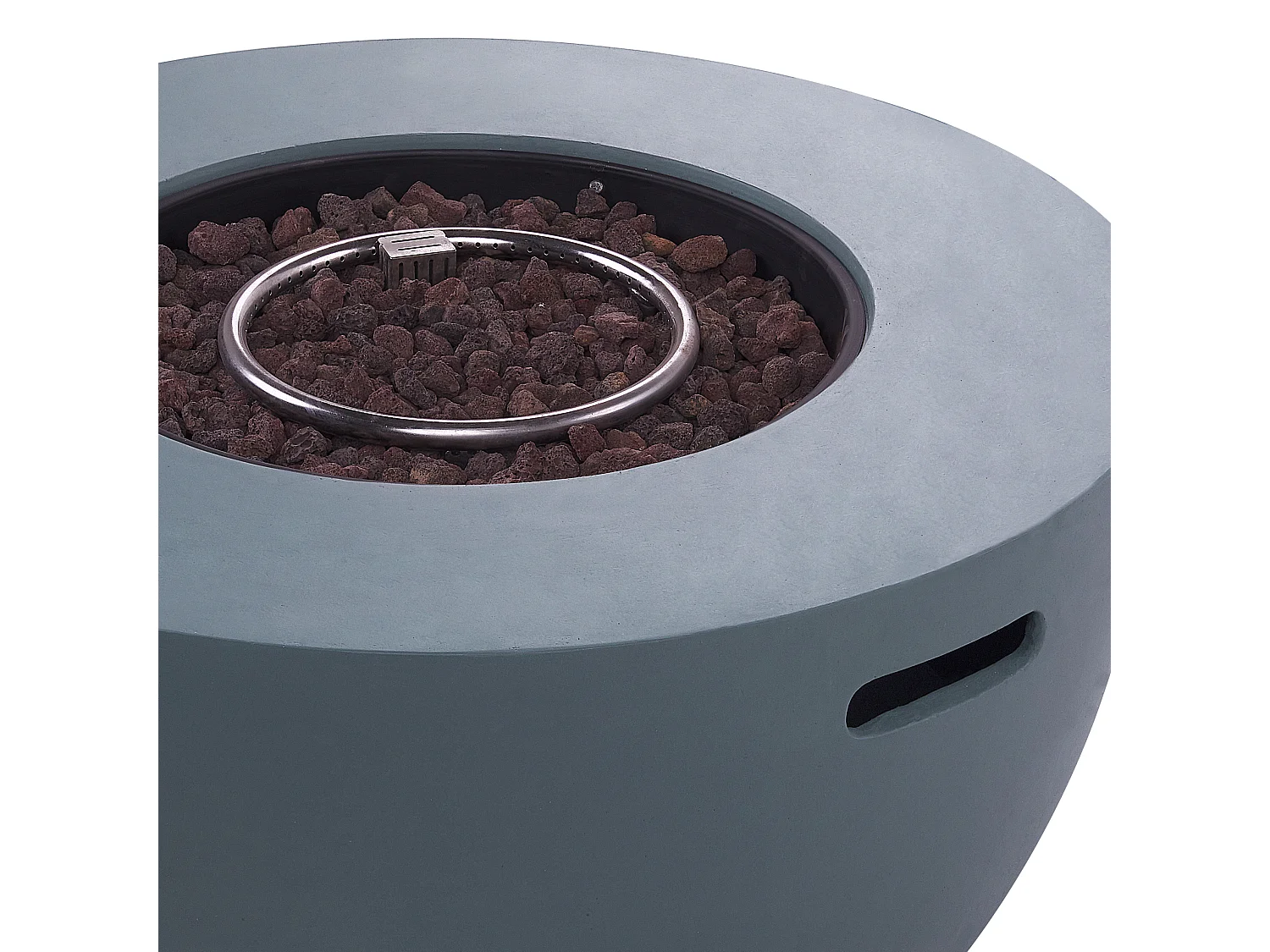 Brasero rond effet béton gris foncé INDUS