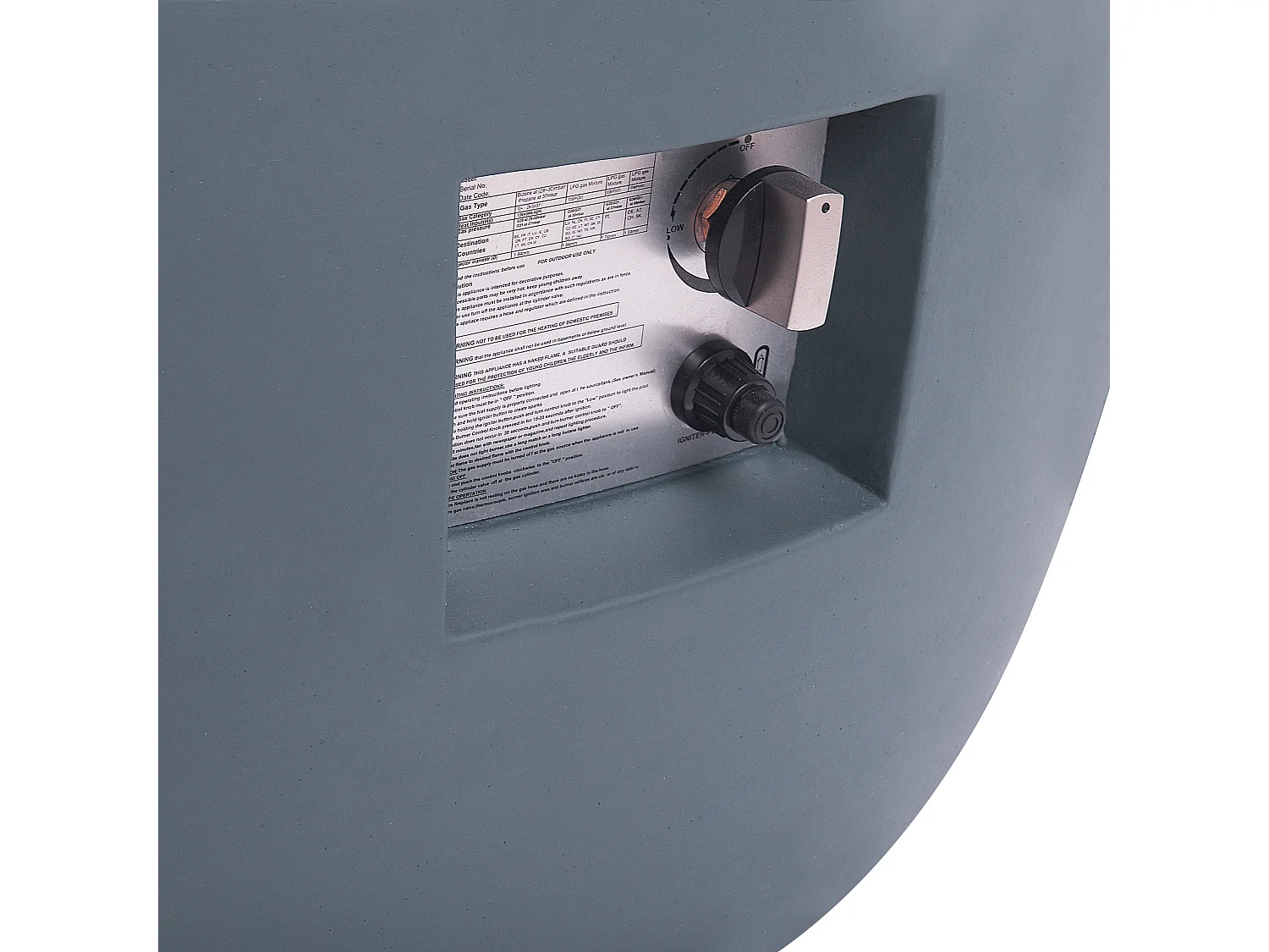 Brasero rond effet béton gris foncé INDUS