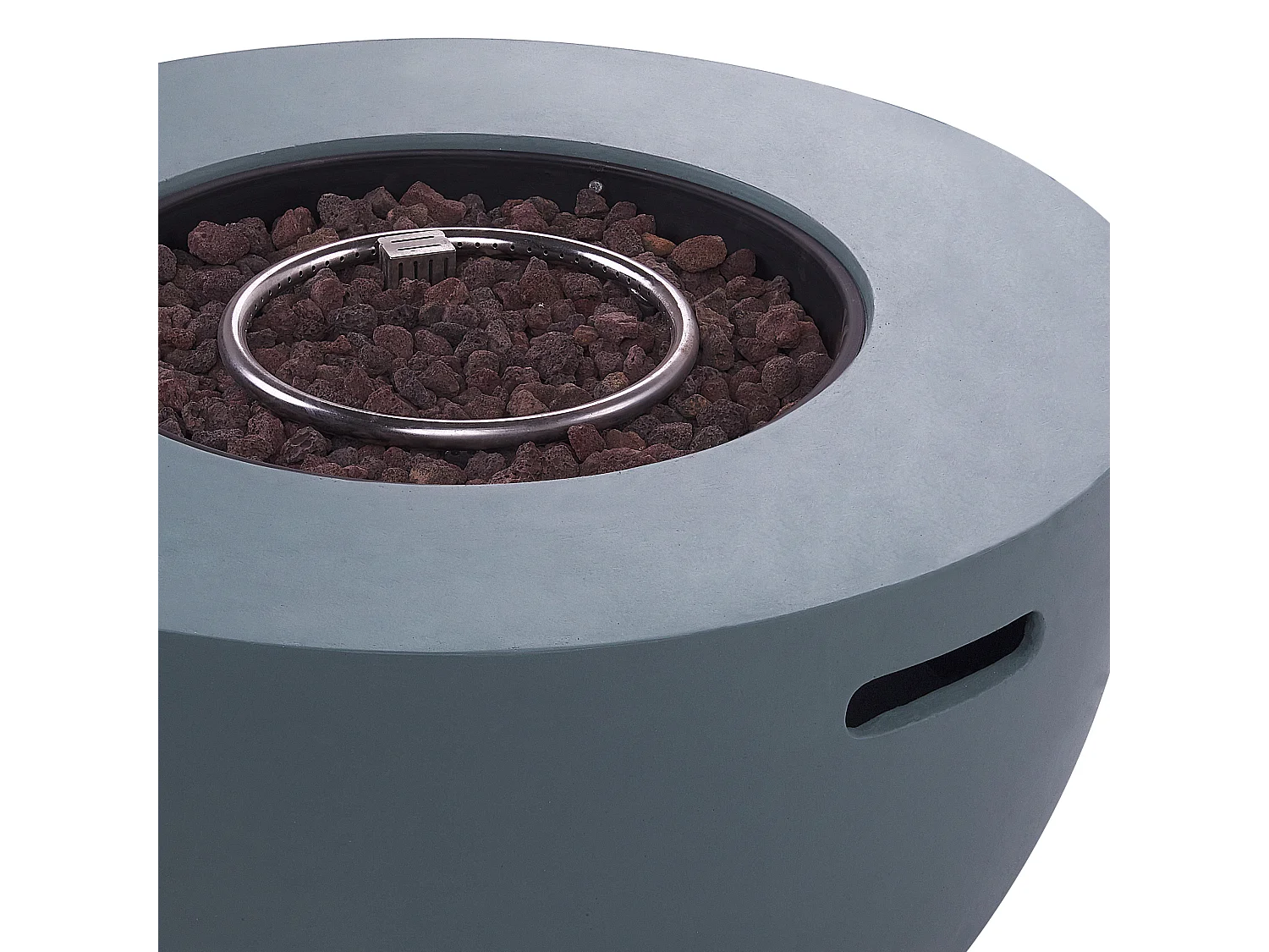 Brasero rond effet béton gris foncé INDUS