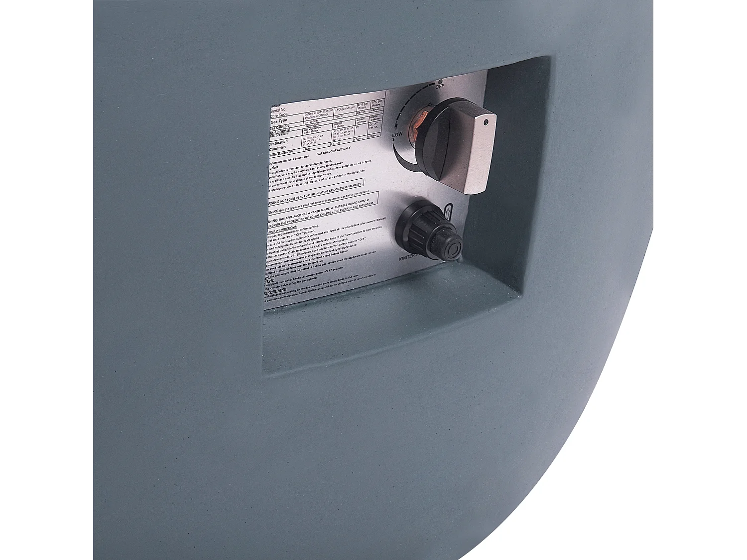 Brasero rond effet béton gris foncé INDUS