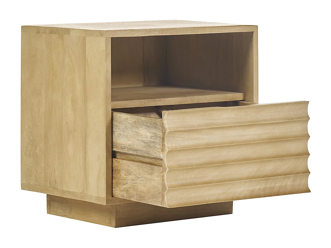 Table de chevet avec tiroir en bois manguier massif MATCHA