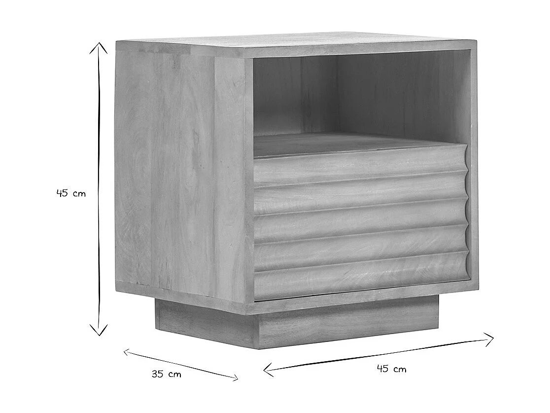 Table de chevet avec tiroir en bois manguier massif MATCHA