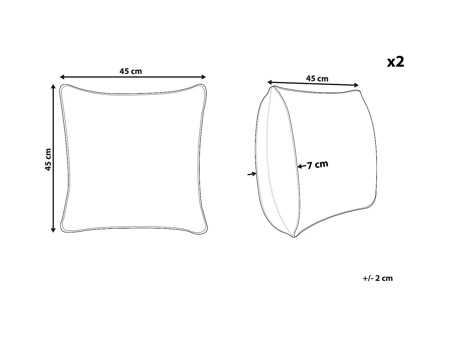Dekokissen 2er Set CROSSANDRA 45 x 45 cm Violett Ohne Muster