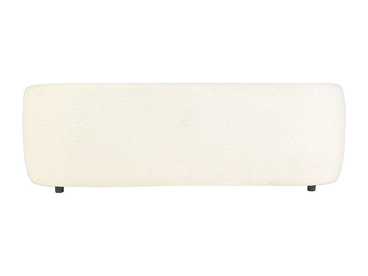 Canapé 3-4 places en tissu bouclette blanc cassé MOCHI