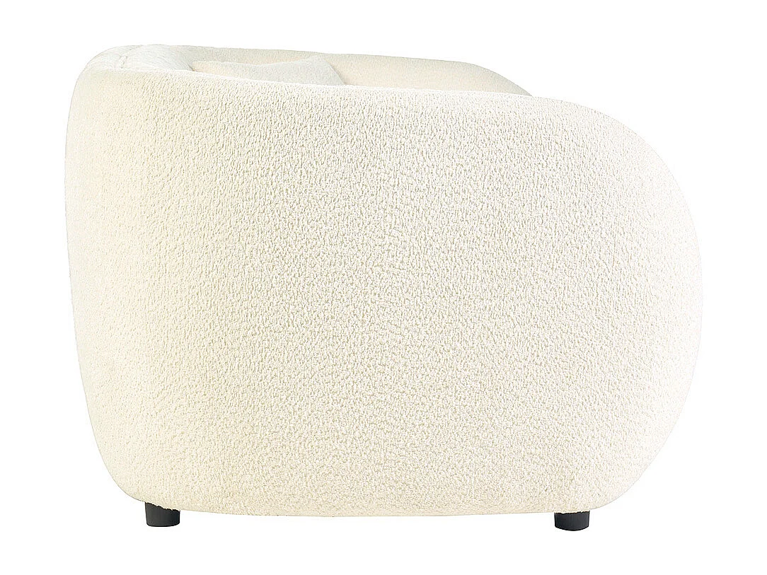Sofa 3-4 Plätze aus weißem Bouclé-Stoff MOCHI
