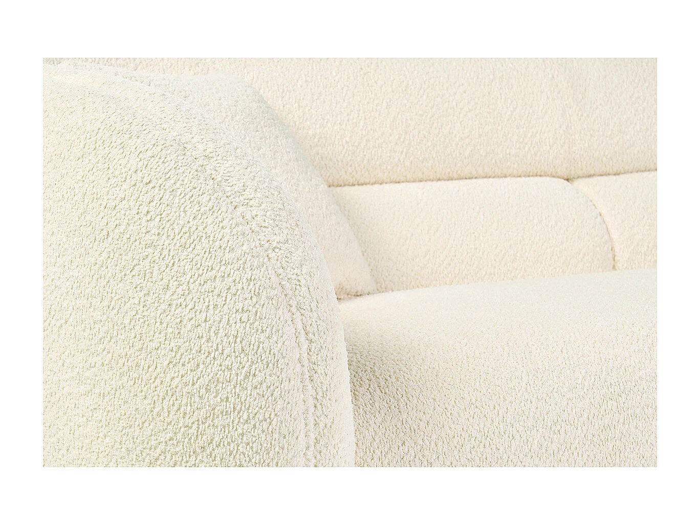 Sofa 3-4 Plätze aus weißem Bouclé-Stoff MOCHI