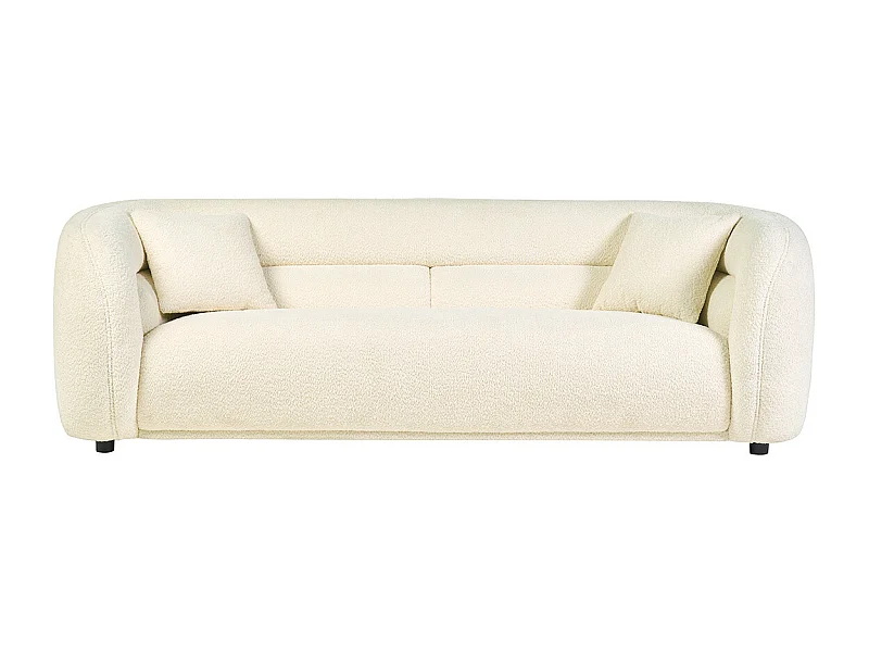 Sofá de 3-4 plazas de tela de felpa blanco MOCHI