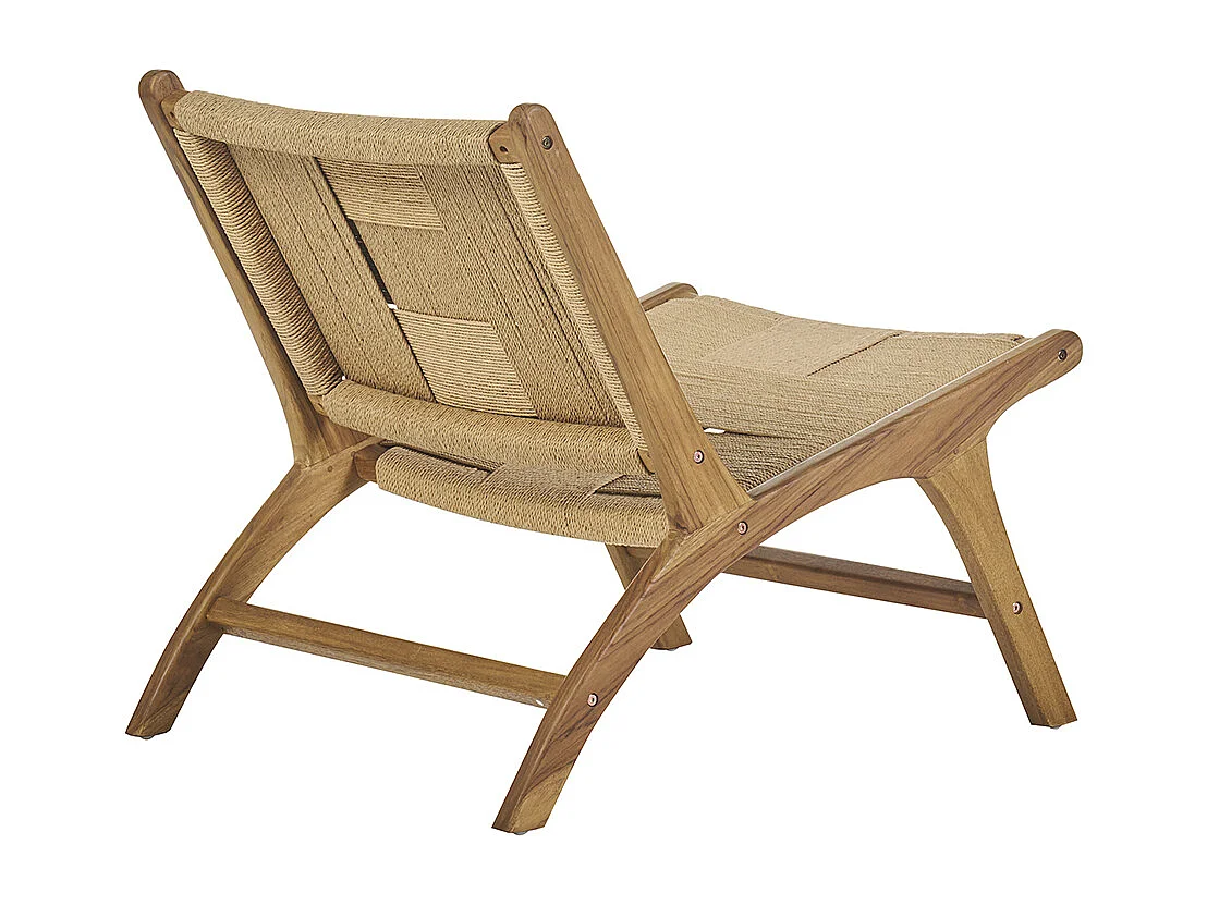 Fauteuil lounge en bois teck massif et corde tressée YARI