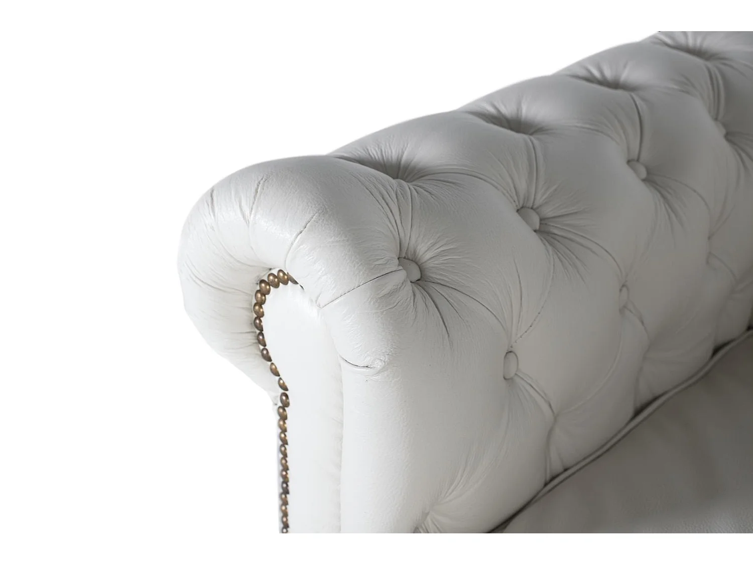 Sillón chester uniplaza tapizado en piel natural acabado blanco