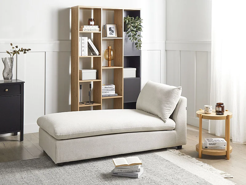 Chaise longue VIZILLE Tecido Branco creme