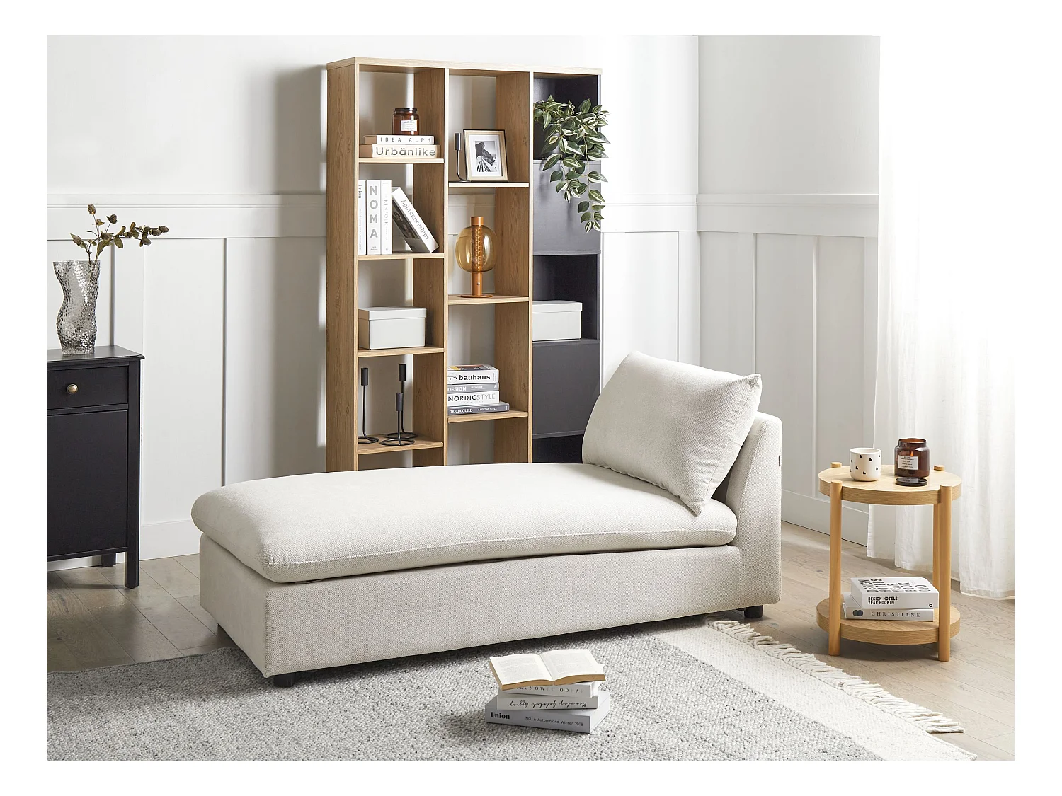 Chaise longue VIZILLE Tissu Blanc cassé