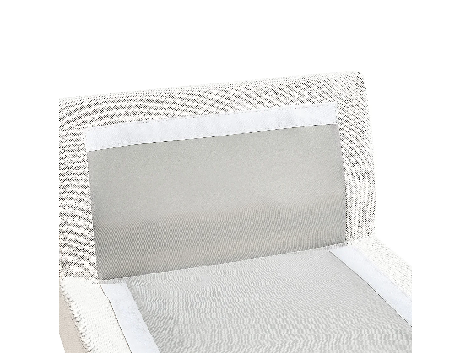 Chaise longue VIZILLE Tela Blanco crema