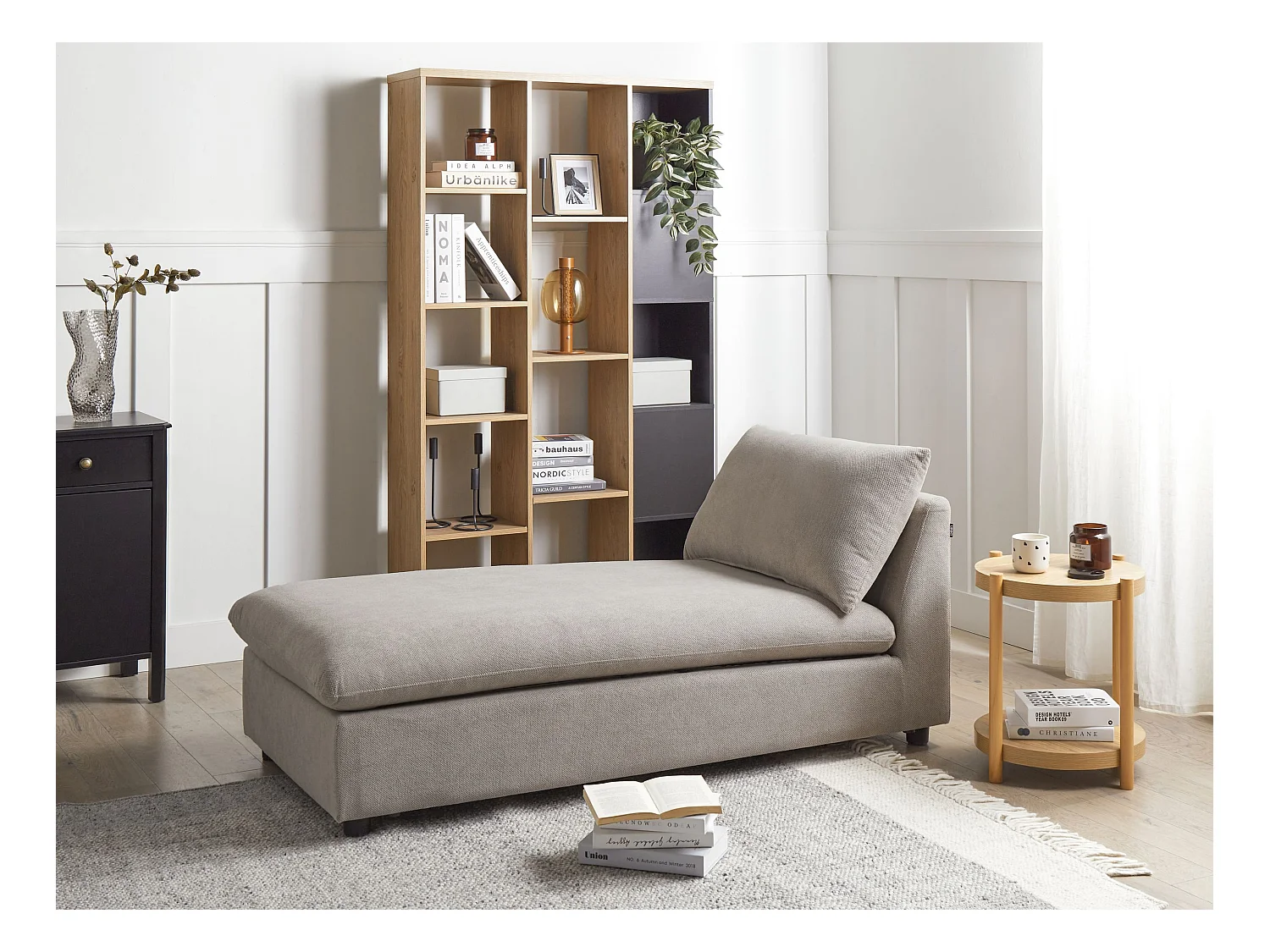 Chaise longue VIZILLE Tissu Taupe