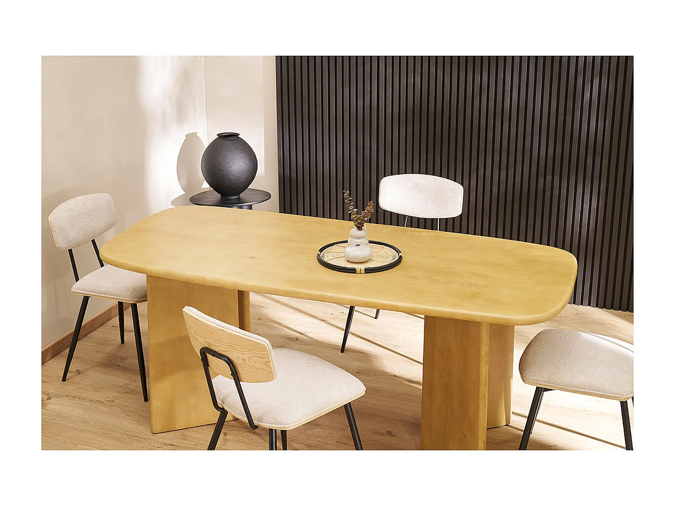 Mesa de comedor rectangular de madera de mango macizo L180 cm SOTA