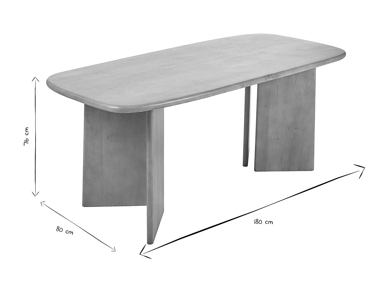Mesa de comedor rectangular de madera de mango macizo L180 cm SOTA