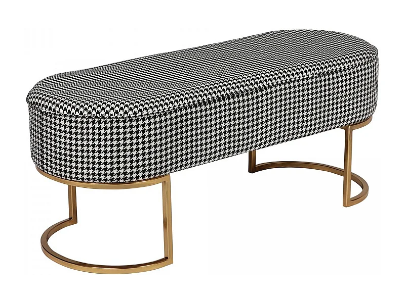 Tabouret semi artisanal ZANI 40x105x42 noir et blanc