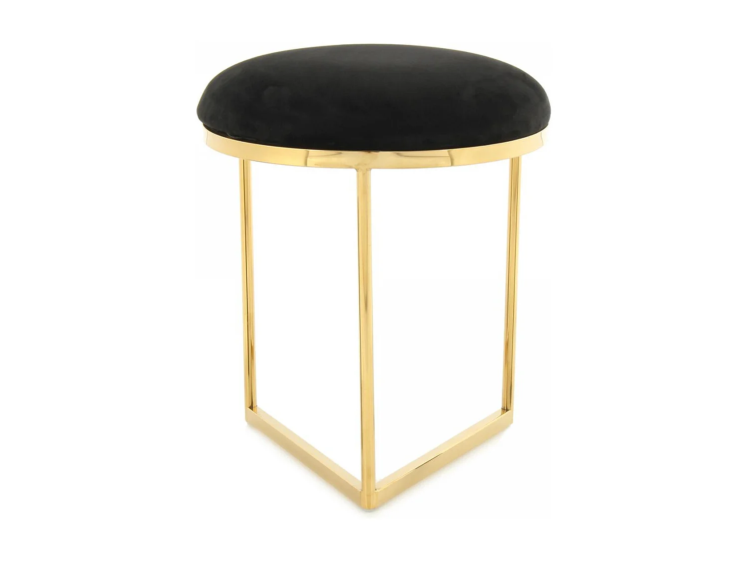 Tabouret fait main en coton ZARE 40x40x49 or et noir