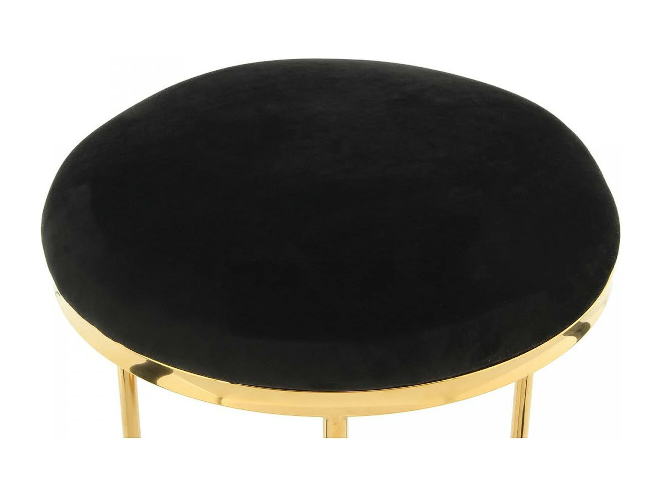 Tabouret fait main en coton ZARE 40x40x49 or et noir