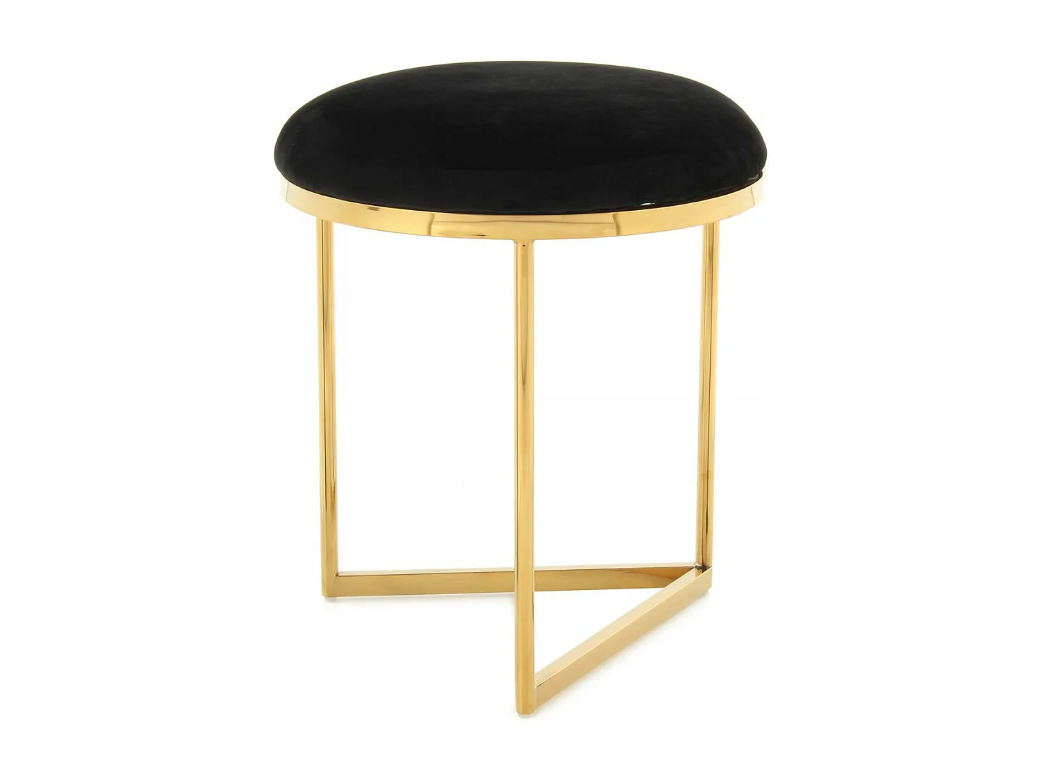 Tabouret fait main en coton ZARE 40x40x49 or et noir