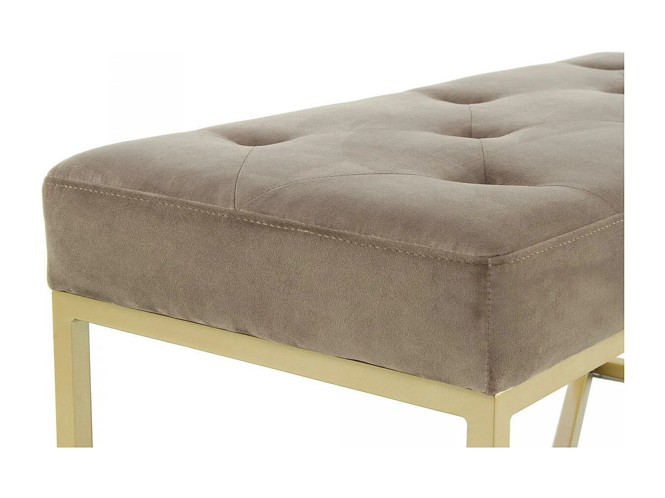 Tabouret semi artisanal motif floral ZAXE 90x40x40 taupe et or