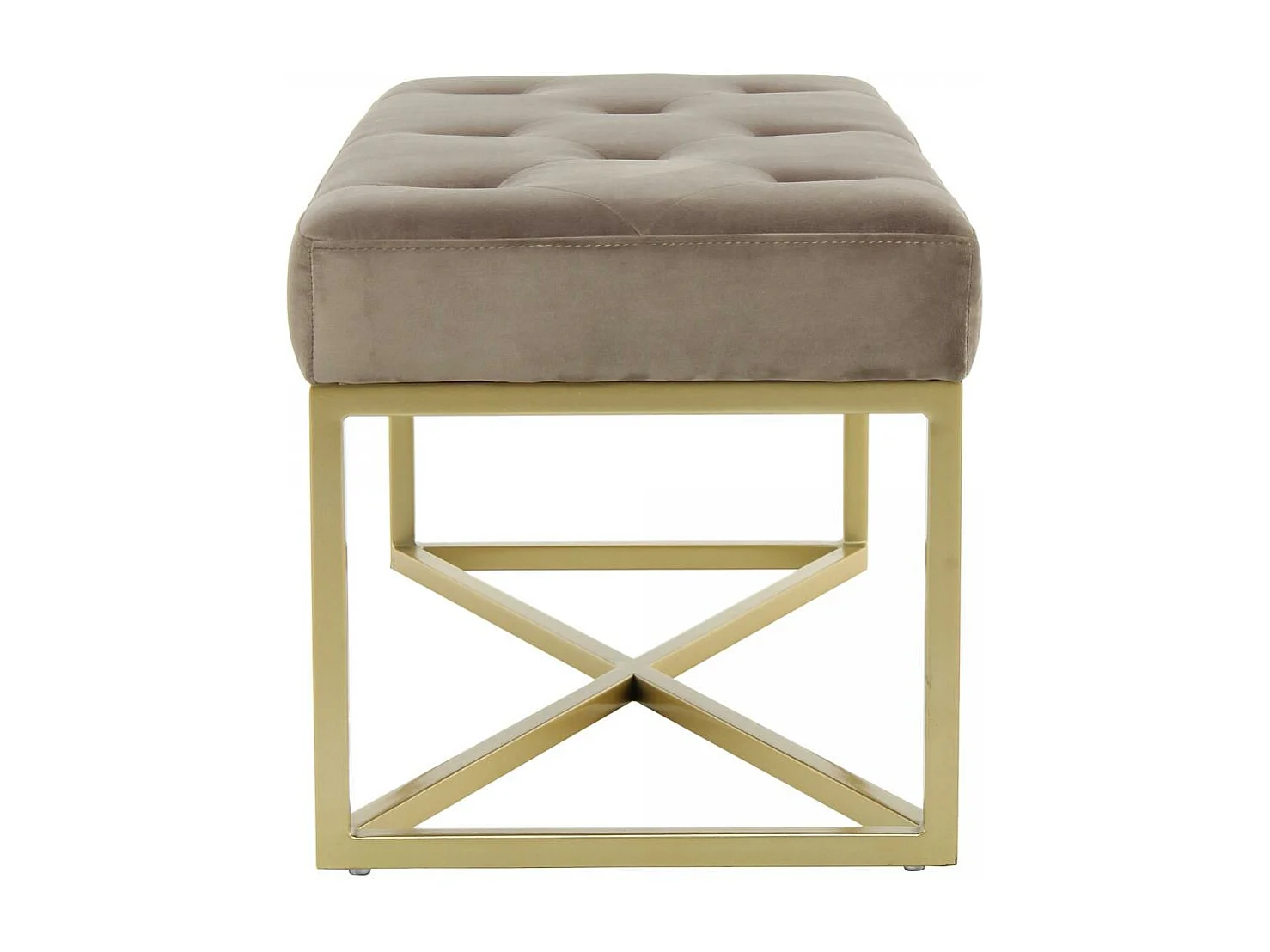 Tabouret semi artisanal motif floral ZAXE 90x40x40 taupe et or