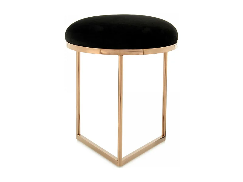 Tabouret fait main en coton ZARE 40x40x49 or noir et or rose