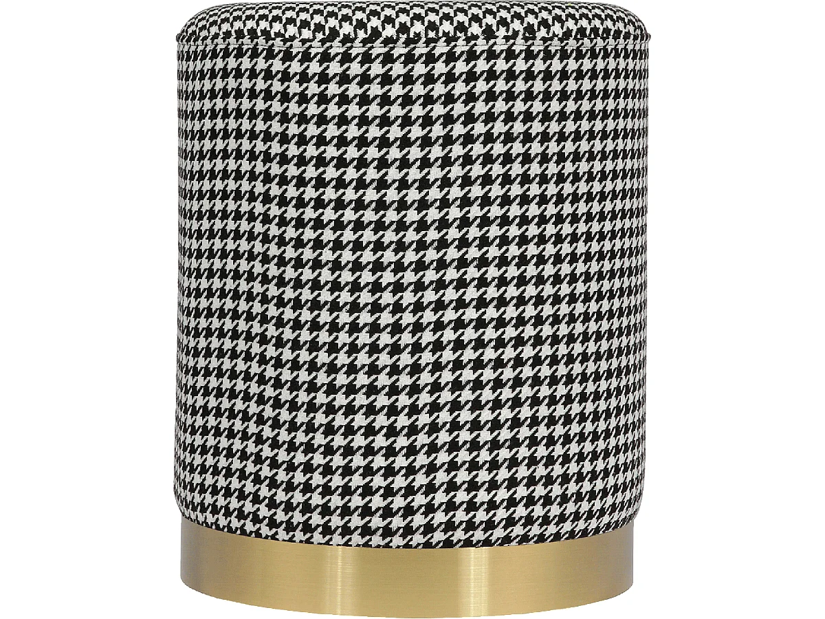 Tabouret semi artisanal ZAHI 36x36x44 noir et blanc