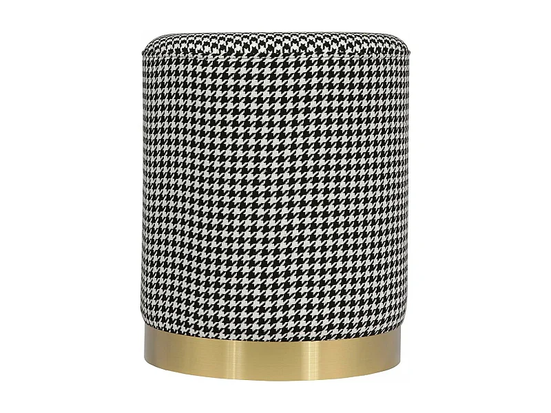 Tabouret semi artisanal ZAHI 36x36x44 noir et blanc