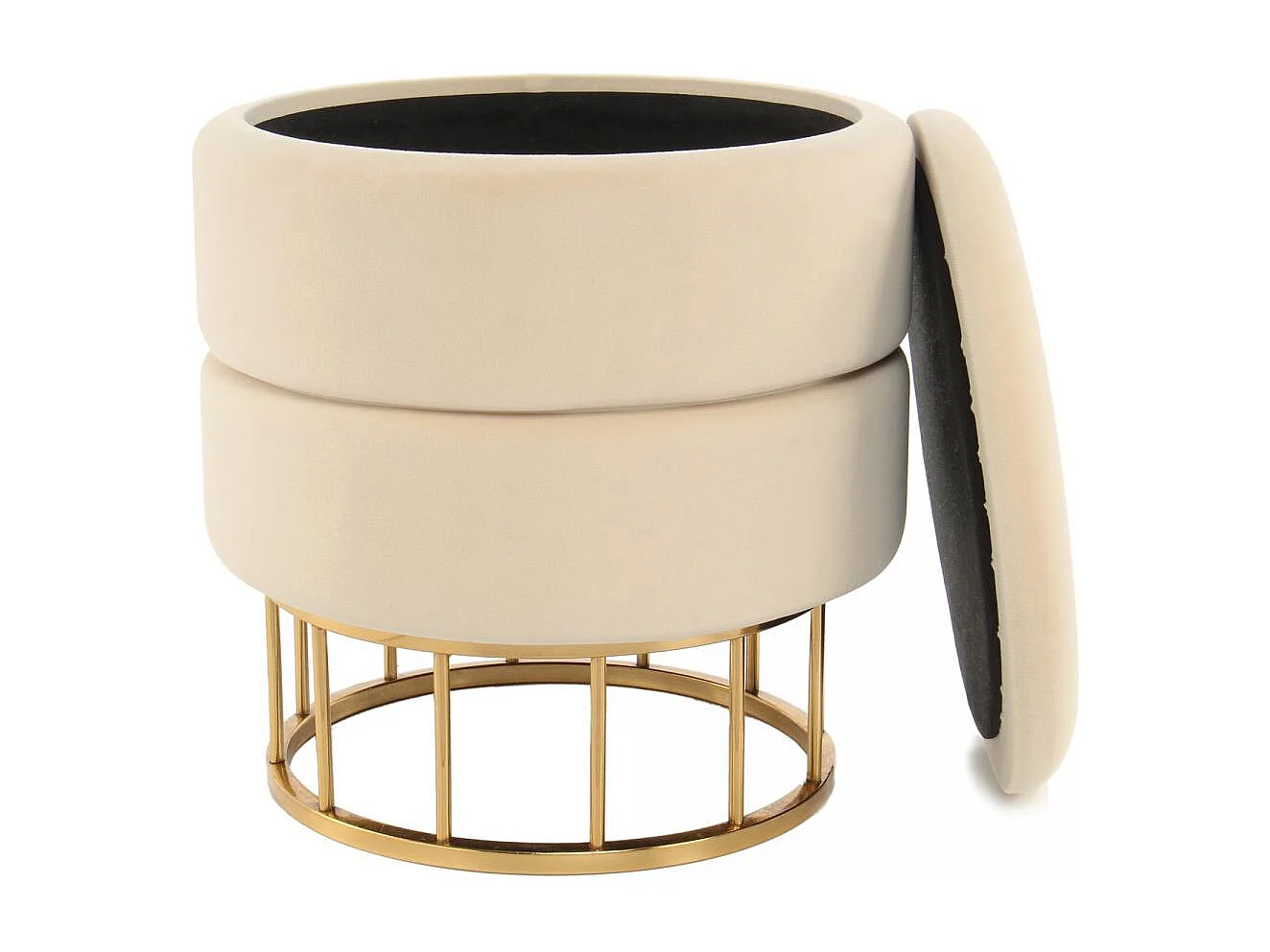 Tabouret fait main ZASE 37,5x37,5x41 ivoire