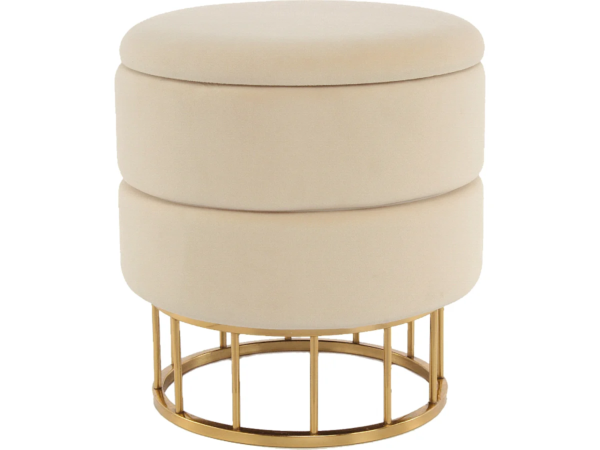 Tabouret fait main ZASE 37,5x37,5x41 ivoire