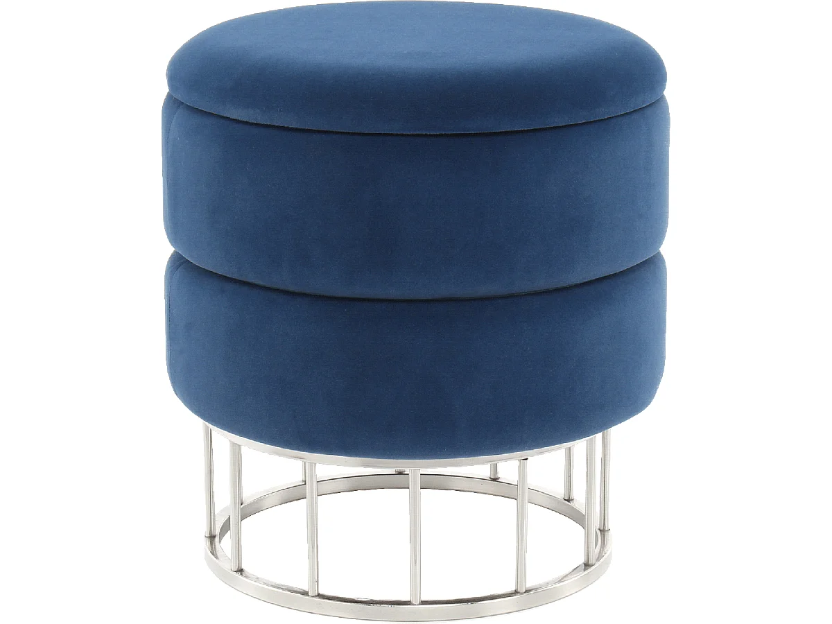 Tabouret fait main ZASE 37,5x37,5x41 bleu foncé