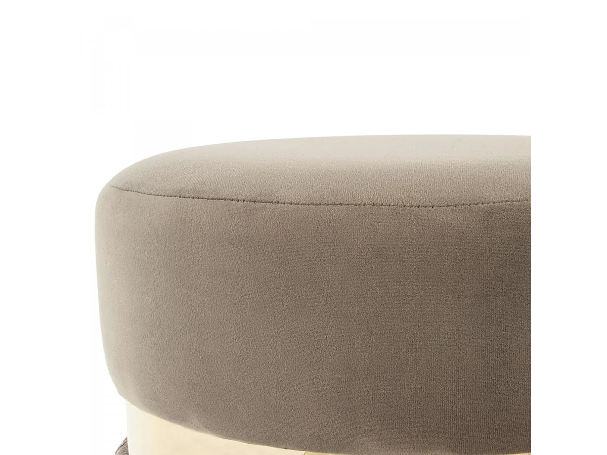 Tabouret semi artisanal ZALE 38x38x45 taupe et or