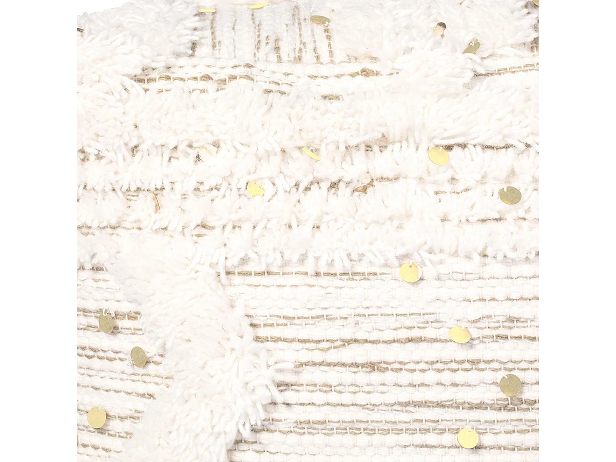 Tabouret semi artisanal en laine ZAXI 50x50x45 crème