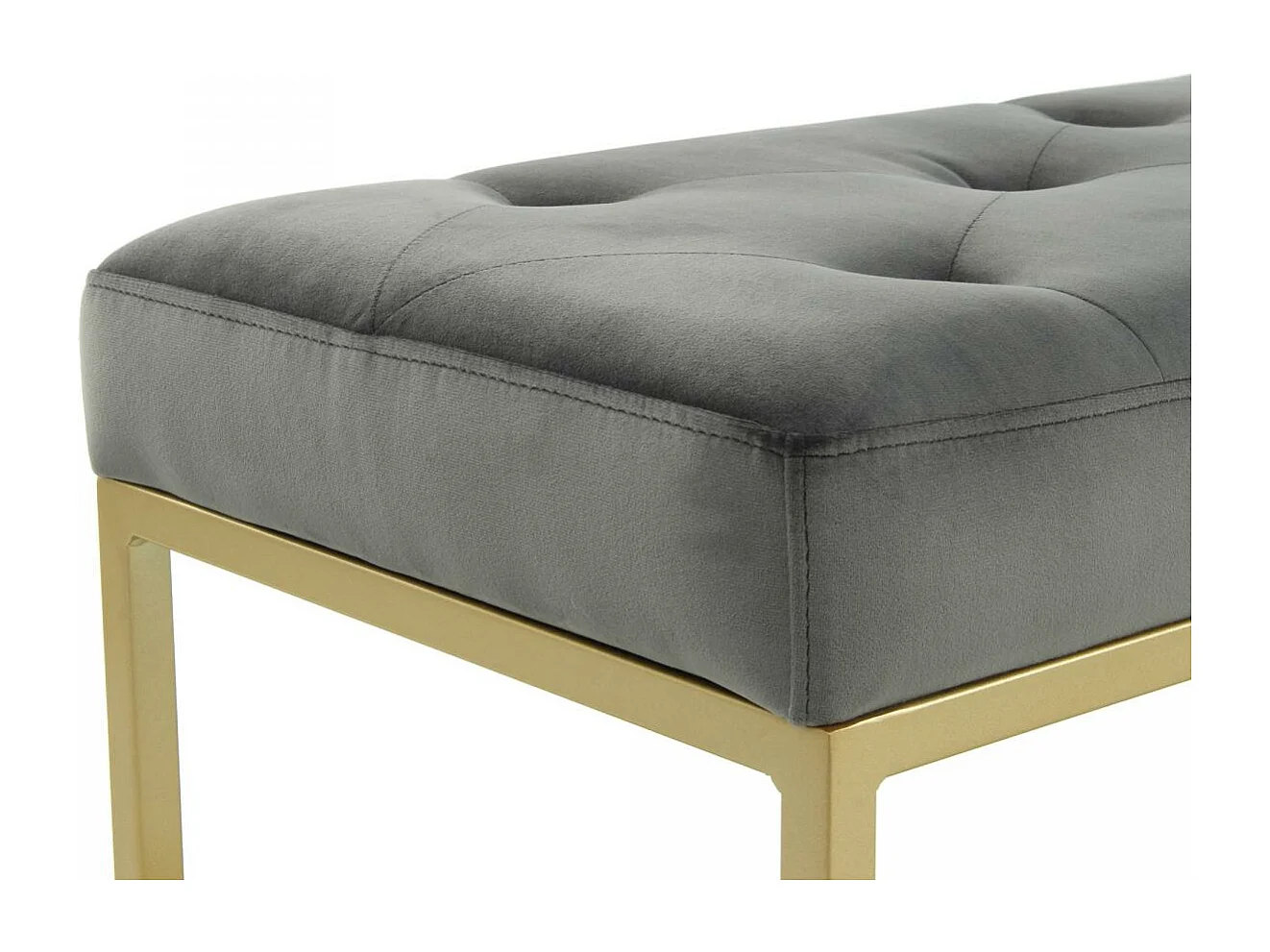 Tabouret semi artisanal ZAXE 90x40x40 gris et or