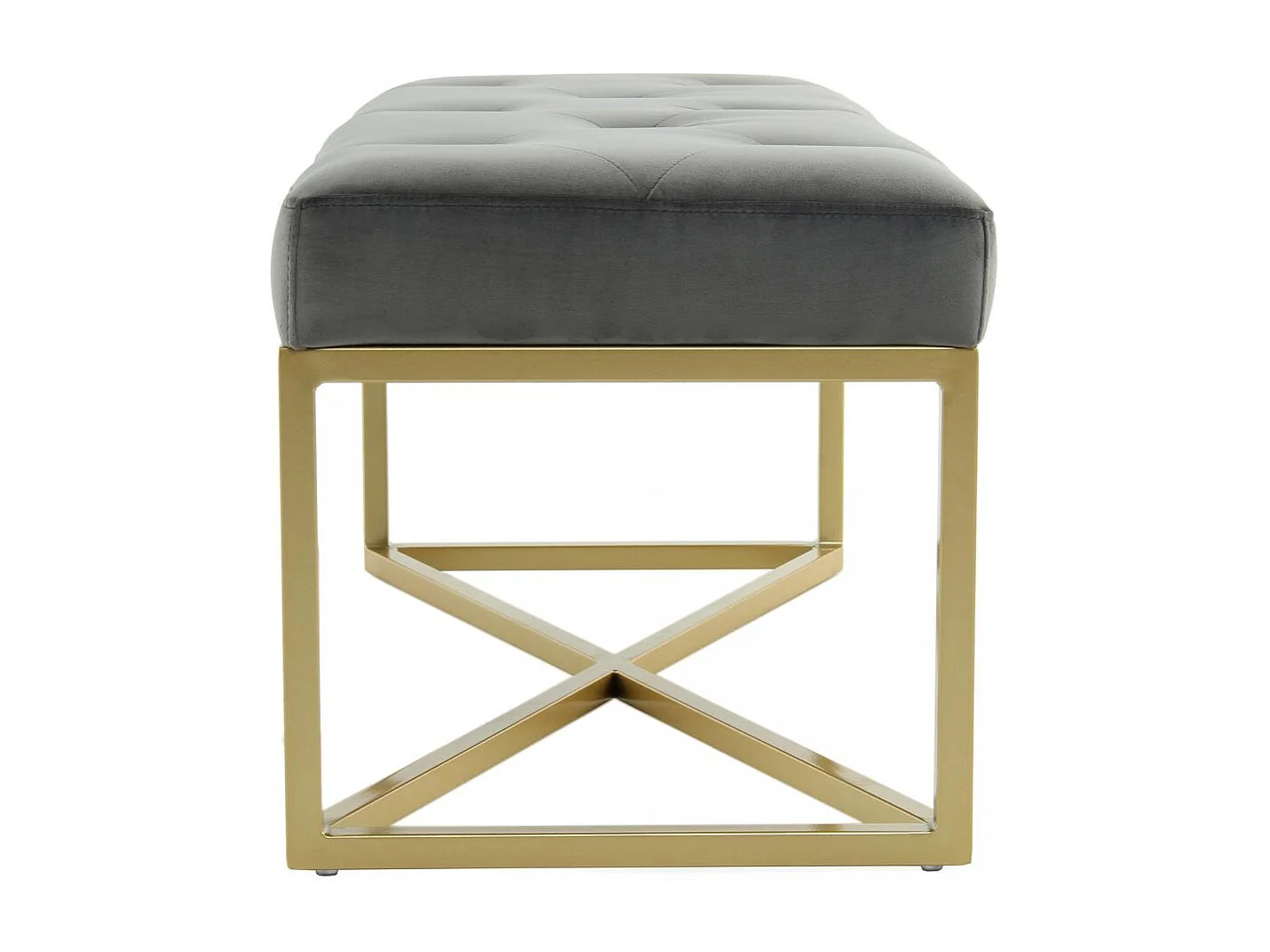 Tabouret semi artisanal ZAXE 90x40x40 gris et or