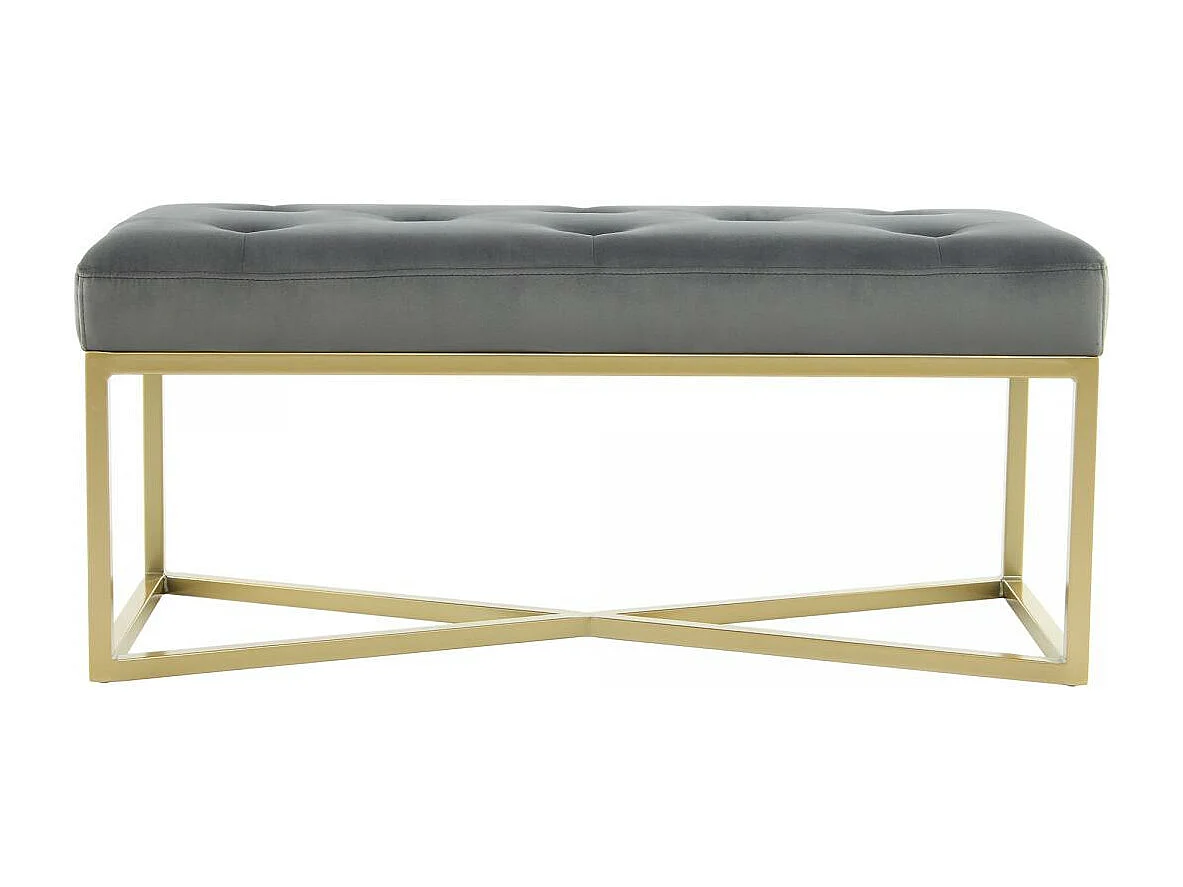 Tabouret semi artisanal ZAXE 90x40x40 gris et or